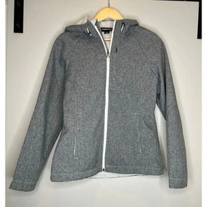 Kirkland signature full zip fleece lined sz MEDIUM soft shell jacket coat hood